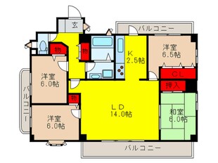 グレイスガ－デン緑地公園の物件間取画像